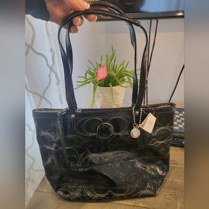 New patient leather coach purse with tags